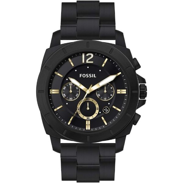 Men's Privateer Chronograph Black Stainless Steel Watch