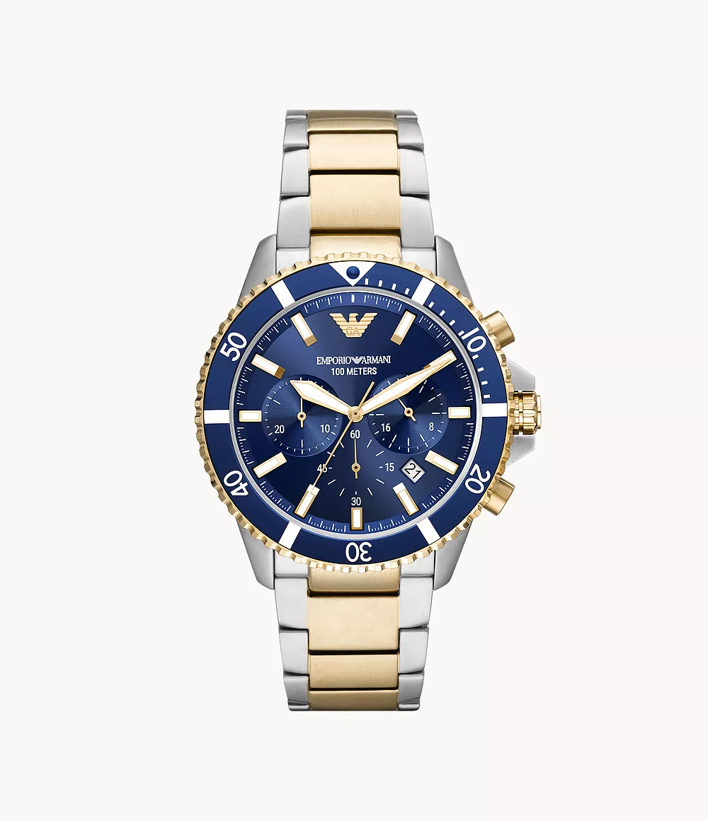 Emporio Armani Chronograph Two-Tone Stainless Steel Watch