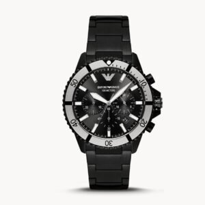 Emporio Armani Men’s Quartz Stainless Steel Black Dial 43mm Watch
