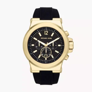 Michael Kors Dylan Men's Chronograph Watch with Black Dial & Gold Accents MK8325