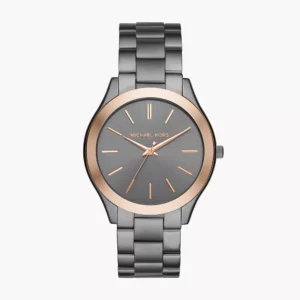 Michael Kors Men's Slim Runway Gunmetal Three-Hand Watch