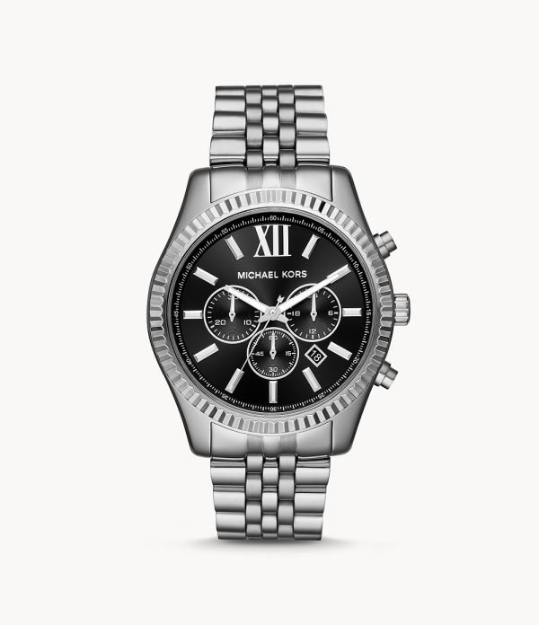 Michael Kors Men’s Chronograph Quartz Stainless Steel Black Dial 44mm Watch MK8602