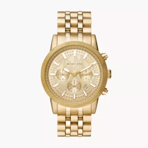 Michael Kors Hutton Chronograph Gold-Tone Stainless Steel Watch