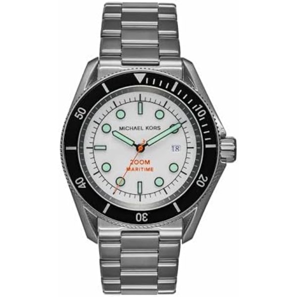 Michael Kors Men’s Quartz Gunmetal Stainless Steel White Dial 42mm Watch MK9163