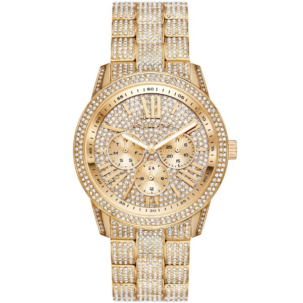 Michael Kors MK6789 Bradshaw Gold Tone Stainless Steel Pave Glitz Women's 42 mm