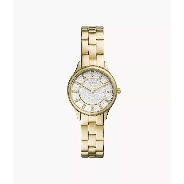 Modern Sophisticate Three-Hand Gold-Tone Stainless Steel Watch