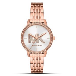 Michael Kors Melissa Quartz Silver Dial Rose Gold Steel Strap Watch for Women mk4639