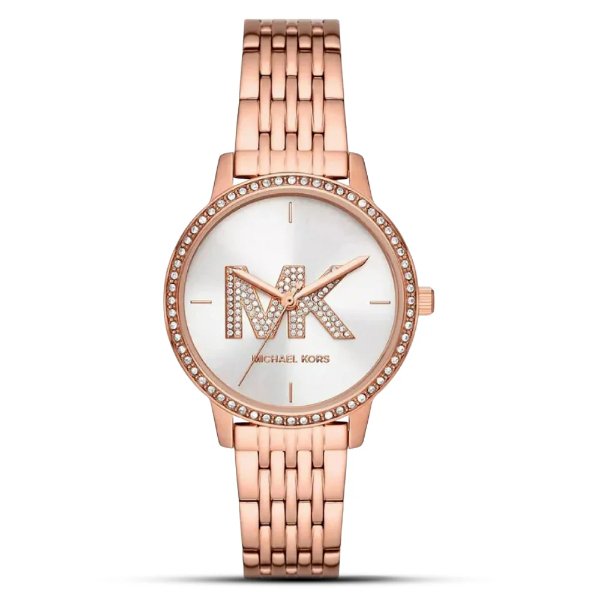 Michael Kors Melissa Quartz Silver Dial Rose Gold Steel Strap Watch for Women mk4639