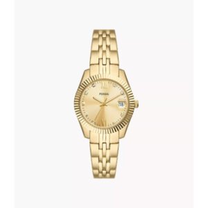 FOSSIL WOMENS Scarlette Three-Hand Date Gold-Tone Stainless Steel Watch