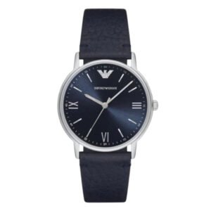 EMPORIO ARMANI Kappa Blue Leather Strap Blue Dial Quartz Watch for Man - AR11012