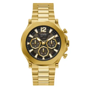 Guess EDGE Gold Stainless Steel Black Dial Chronograph Quartz Watch for Gents - GW0539G2