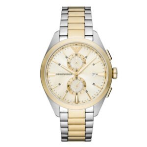 Emporio Armani Two-tone Stainless Steel Cream Dial Quartz Watch for Gents - AR11605