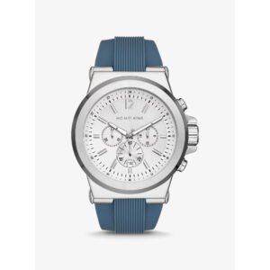 michael kors  oversized dylan silver-tone and silicone watch MKO1077
