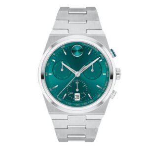 Movado Silver Stainless Steel Green Dial Chronograph Quartz Watch for Gents - Movado 3601200