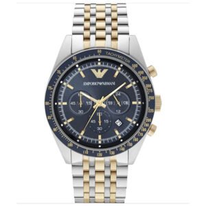 Emporio Armani EMPORIO ARMANI Sport Two-Tone Stainless Steel Blue Dial Chronograph Quartz Watch for Gents - AR6088