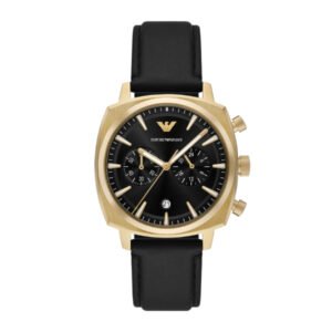 Emporio Armani Men's Chronograph Black Leather Watch AR6088