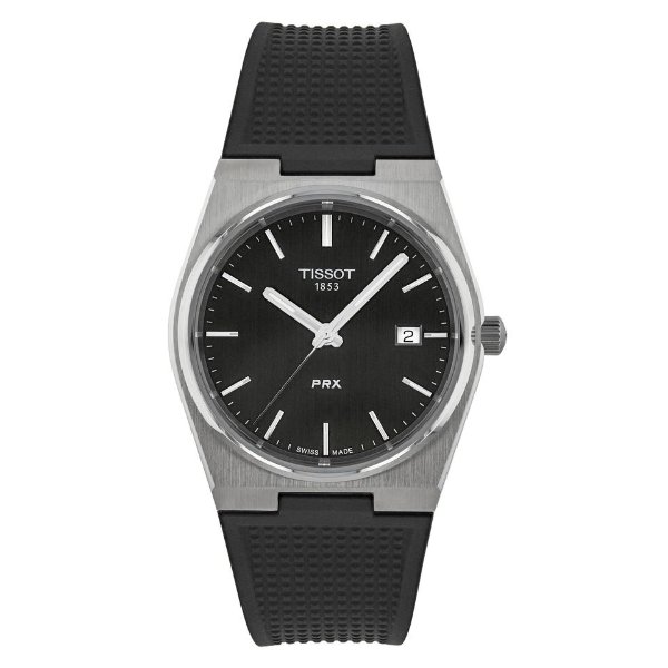 Tissot PRX Quartz Black Dial Rubber Strap Men's Watch T137.410.17.051.00