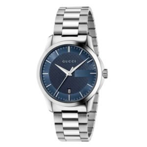 Gucci G-Timeless Silver Stainless Steel Blue Dial Quartz Watch for Gents - YA126440