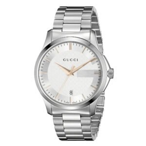 Gucci G-Timeless Silver Stainless Steel Silver Dial Quartz Watch for Unisex- GUCCI YA126442