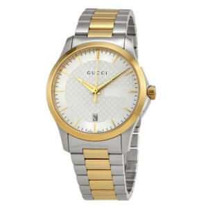 Gucci G-Timeless Two-tone Stainless Steel Silver Dial Quartz Watch for Gents- GUCCI YA126474