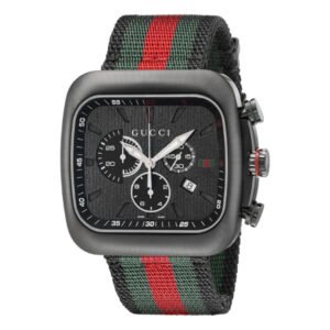 Gucci Coupe Black Red and Green Nato Black Dial Chronograph Quartz Watch for Gents - YA131202