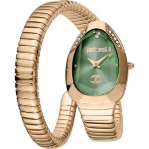 Just Cavalli Signature Snake Doppio Quartz Green Dial Women's Watch JC1L208M0055