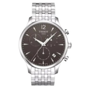 Tissot Tradition Silver Stainless Steel Black Dial Chronograph Quartz Watch for Gents - T063.617.11.057.00