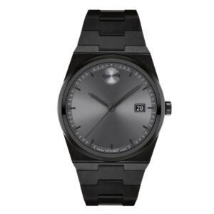 Movado Black Stainless Steel Grey Dial Quartz Watch for Gents - Movado 3601224