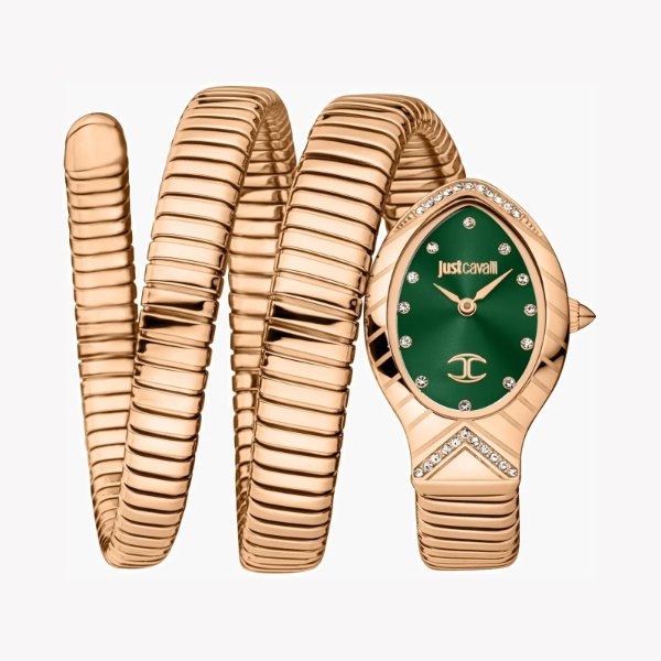 Just Cavalli Women's Rose Gold Watch, Green Dial | Jc1l248m0045