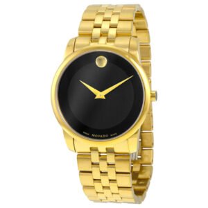 Movado Museum Classic Black Dial Yellow PVD Men's Watch Item No. 0606997