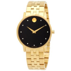 Movado Museum Classic Quartz Diamond Black Dial Men's Watch