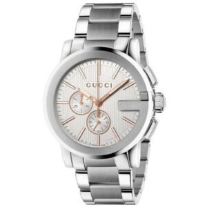 Gucci Men’s Analog Quartz Display Swiss Made Stainless Steel Silver 44mm Watch YA101201